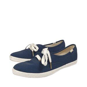 Keds x Kate Spade Pointy Sneakers Womens 8.5 Navy Blue Lace-Up Preppy Academia